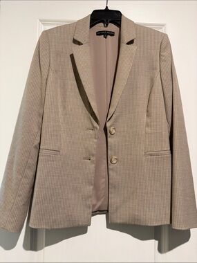 ANTONIO MELANI Beige Pinstripe Women's Blazer